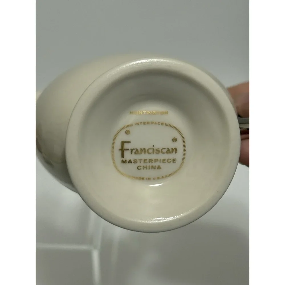 FRANCISCAN‎ HUNTINGTON CREAMER 8 OZ PLATINUM HANDLE & PLATINUM TRIM